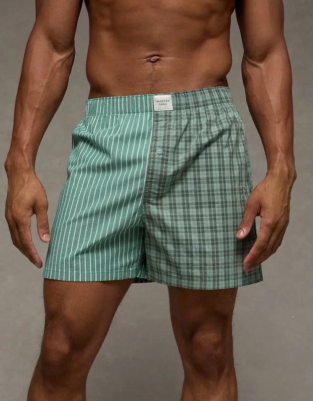 AEO Men's Plaid Stretch Cotton Boxer Short