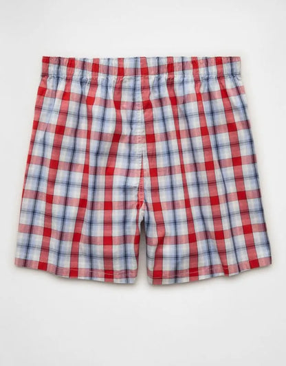 AEO Men's Plaid Stretch Cotton Boxer Short