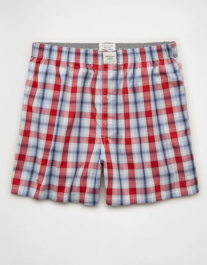 AEO Men's Plaid Stretch Cotton Boxer Short