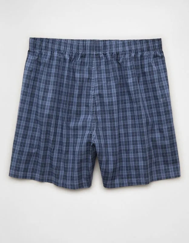 AEO Men's Plaid Stretch Cotton Boxer Short