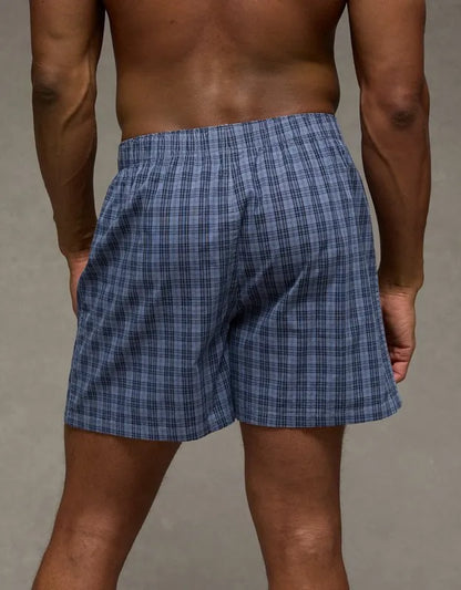 AEO Men's Plaid Stretch Cotton Boxer Short