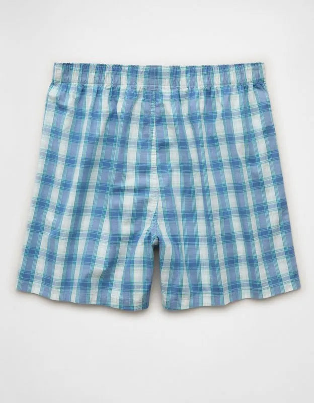 AEO Men's Plaid Stretch Cotton Boxer Short