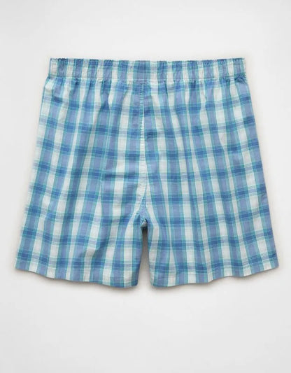 AEO Men's Plaid Stretch Cotton Boxer Short
