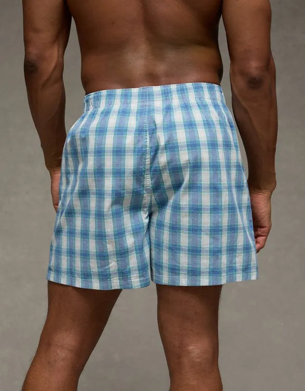 AEO Men's Plaid Stretch Cotton Boxer Short