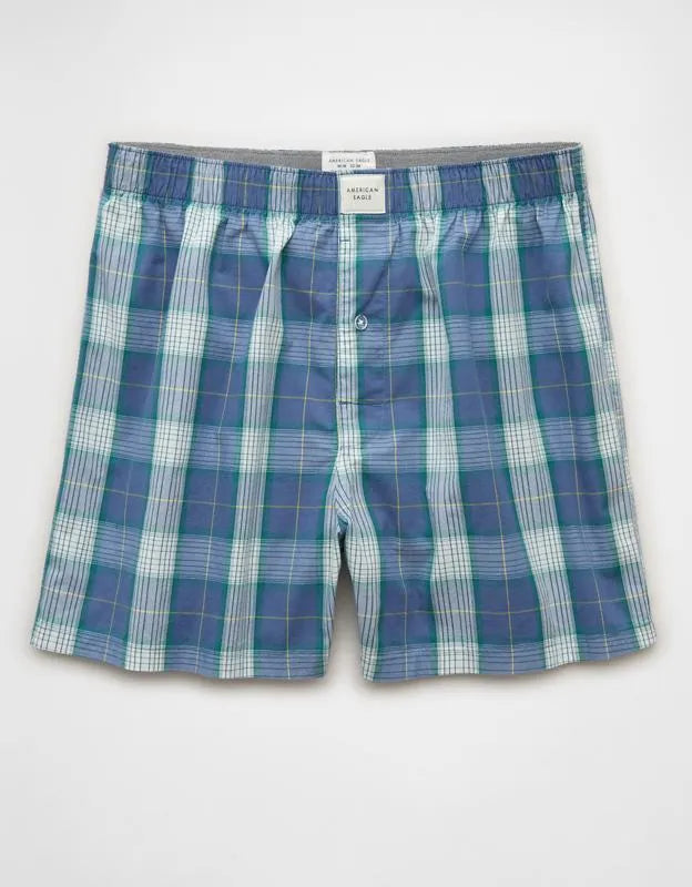 AEO Men's Plaid Stretch Cotton Boxer Short