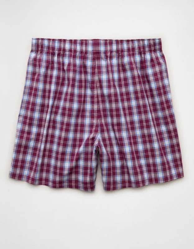 AEO Men's Plaid Stretch Cotton Boxer Short