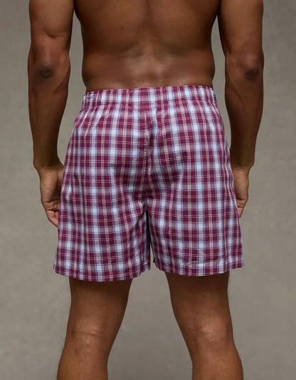 AEO Men's Plaid Stretch Cotton Boxer Short