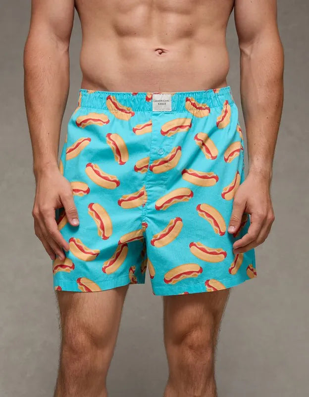 AEO Men's Food Stretch Cotton Boxer Short