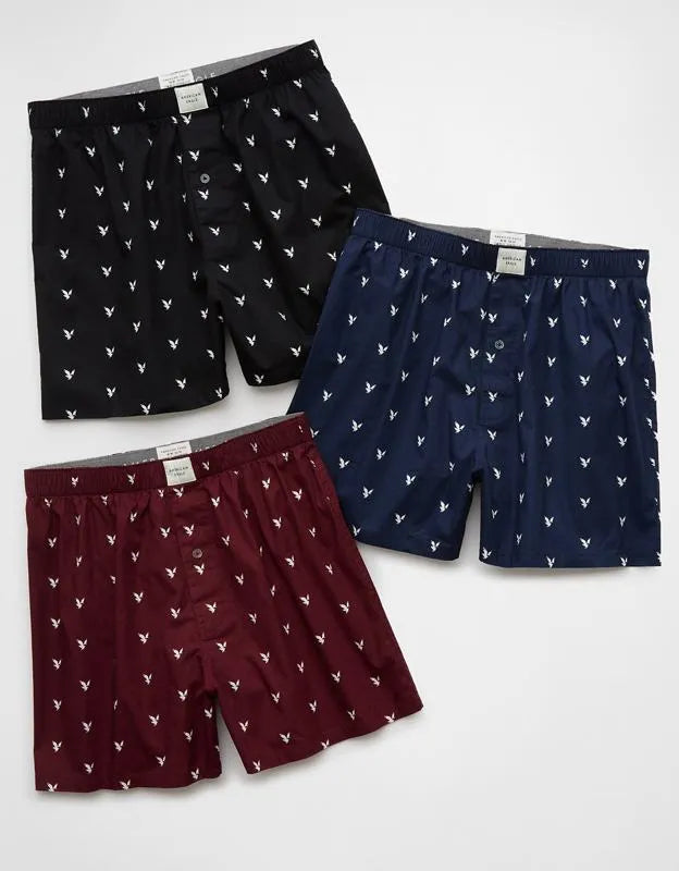 AEO Men's Stretch Cotton Boxer Short 3-Pack