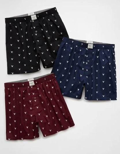 AEO Men's Stretch Cotton Boxer Short 3-Pack