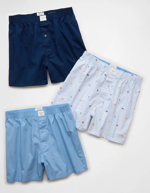 AEO Men's Stretch Cotton Boxer Short 3-Pack