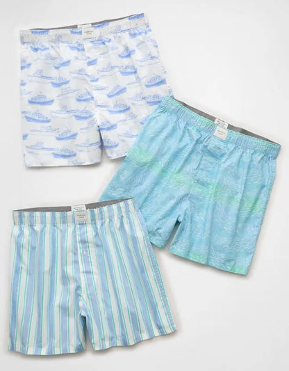 AEO Men's Stretch Cotton Boxer Short 3-Pack
