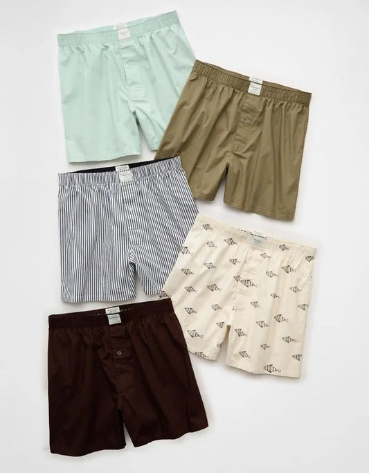 AEO Men's Stretch Cotton Boxer Short 5-Pack