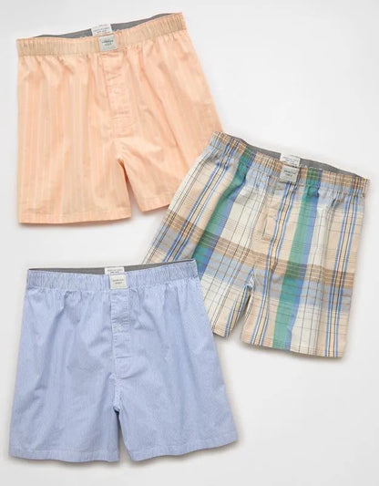 AEO Men's Stretch Cotton Boxer Short 3-Pack