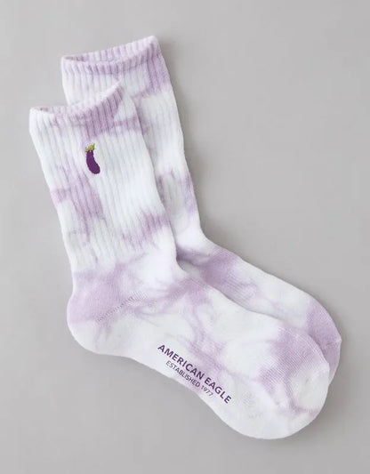 AE Eggplant Terry Crew Socks