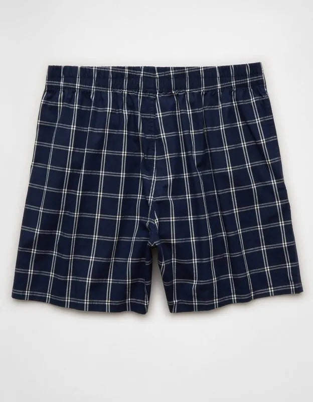AEO Men's Poplin Plaid Classic Pocket Boxer Short