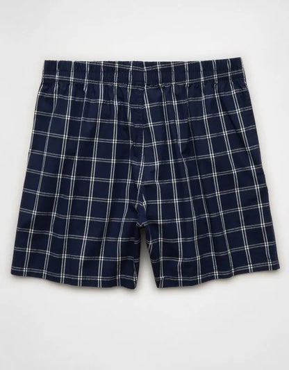 AEO Men's Poplin Plaid Classic Pocket Boxer Short