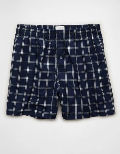 AEO Men's Poplin Plaid Classic Pocket Boxer Short