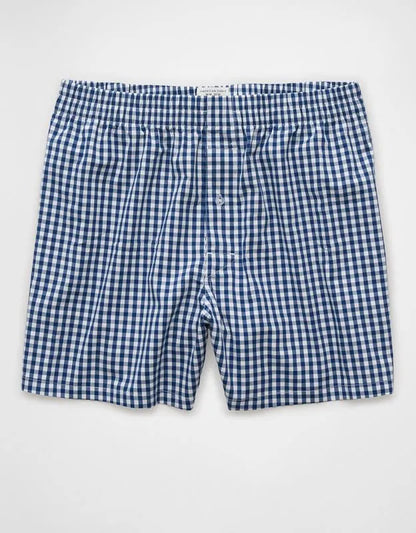 AEO Men's Plaid Poplin Pocket Boxer Short