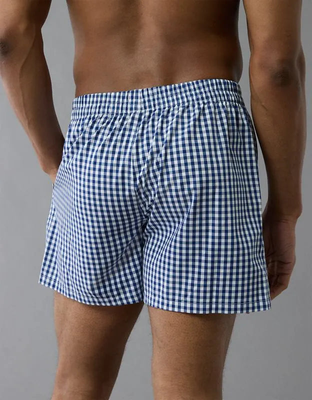 AEO Men's Plaid Poplin Pocket Boxer Short