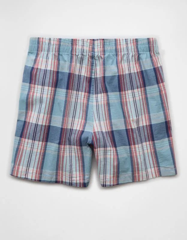 AEO Men's Poplin Plaid Classic Pocket Boxer Short