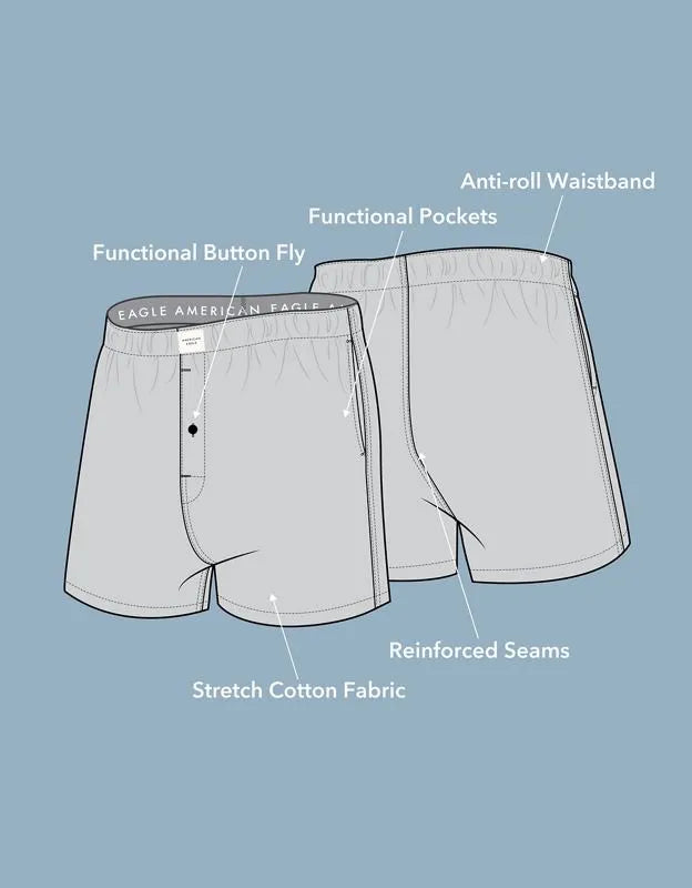 AEO Men's Poplin Plaid Classic Pocket Boxer Short