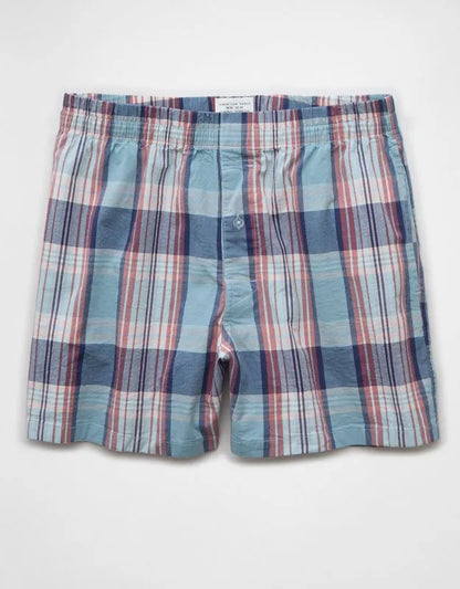AEO Men's Poplin Plaid Classic Pocket Boxer Short