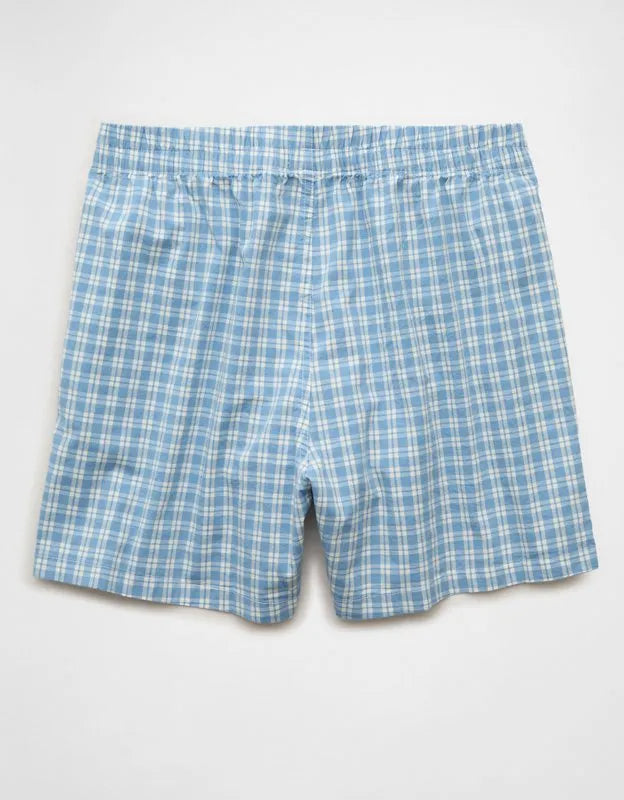 AEO Men's Poplin Plaid Classic Pocket Boxer Short