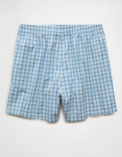 AEO Men's Poplin Plaid Classic Pocket Boxer Short