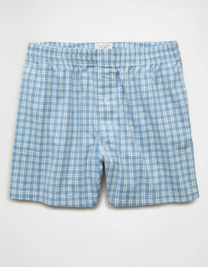 AEO Men's Poplin Plaid Classic Pocket Boxer Short