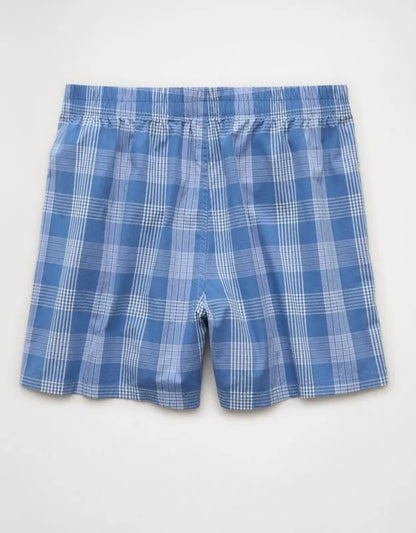 AEO Men's Poplin Plaid Classic Pocket Boxer Short