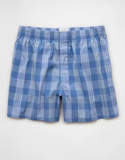 AEO Men's Poplin Plaid Classic Pocket Boxer Short