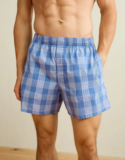 AEO Men's Poplin Plaid Classic Pocket Boxer Short