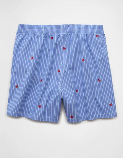AEO Men's Striped Hearts Poplin Pocket Boxer Short