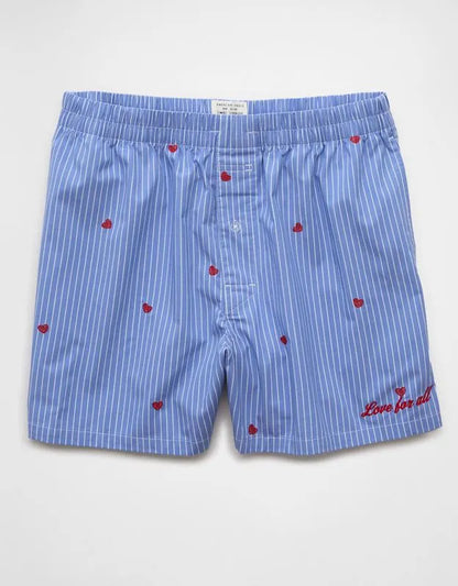AEO Men's Striped Hearts Poplin Pocket Boxer Short