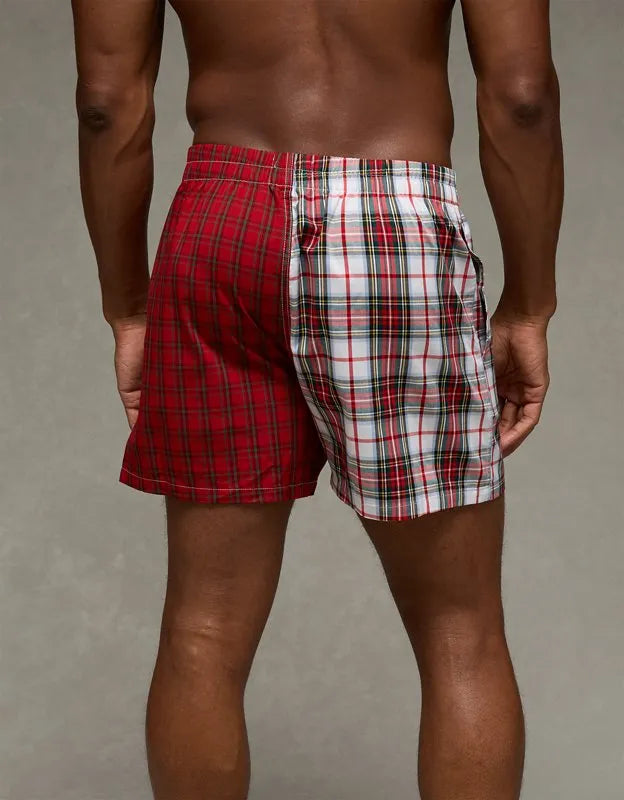 AEO Men's Plaid Stretch Poplin Pocket Boxer