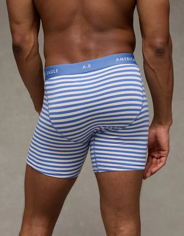 AEO Men's Striped 6" Classic Cotton Boxer Brief