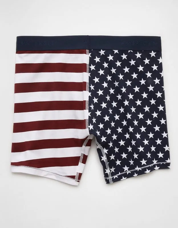AEO Men's Stars & Stripes 6" Classic Cotton Boxer Brief