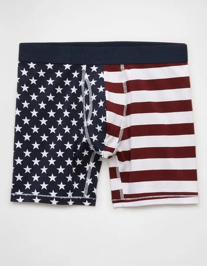 AEO Men's Stars & Stripes 6" Classic Cotton Boxer Brief
