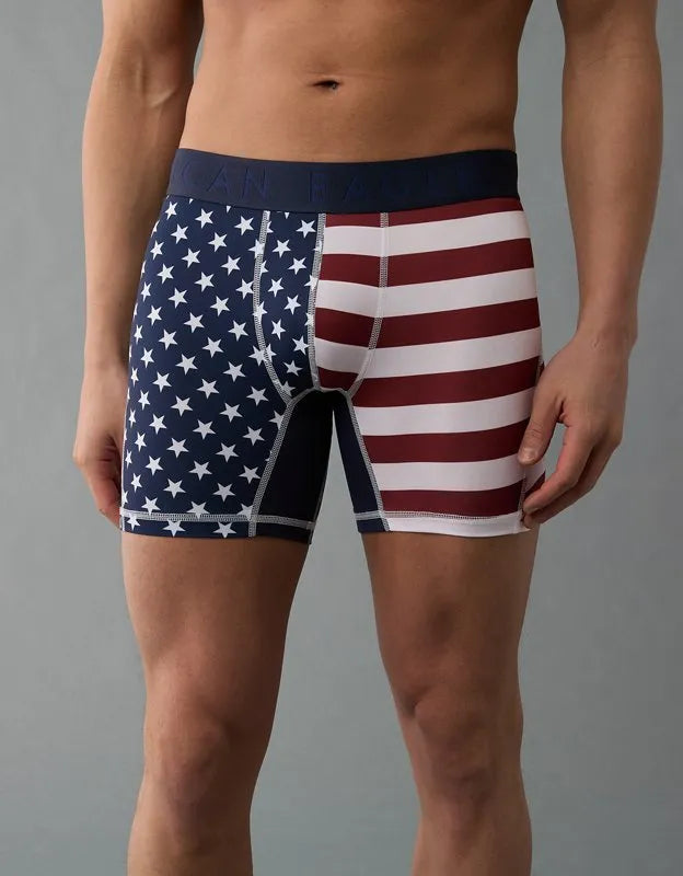 AEO Men's Stars & Stripes 6" Classic Cotton Boxer Brief