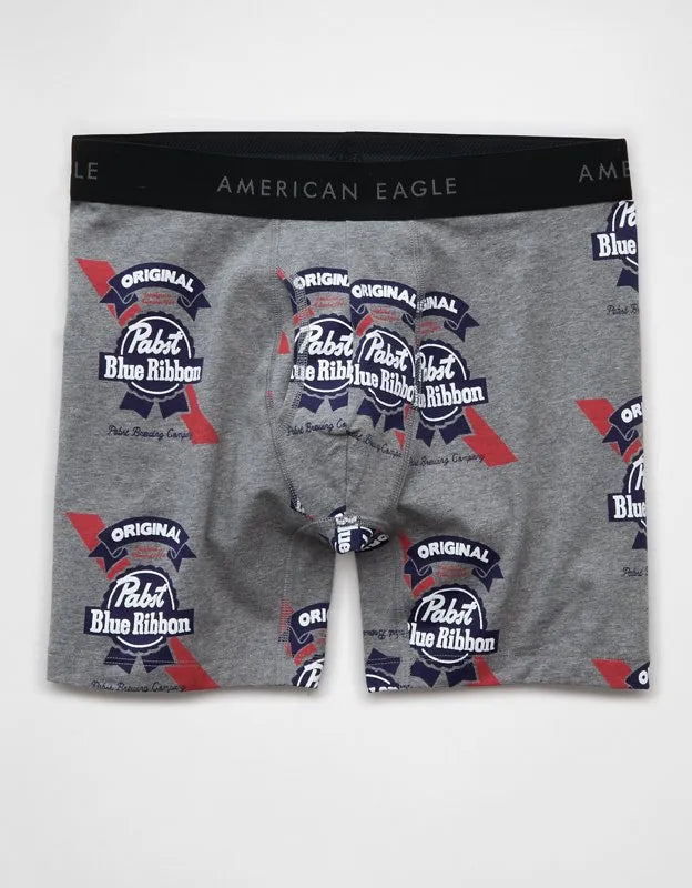 AEO Men's Pabst Blue Ribbon 6" Classic Cotton Boxer Brief