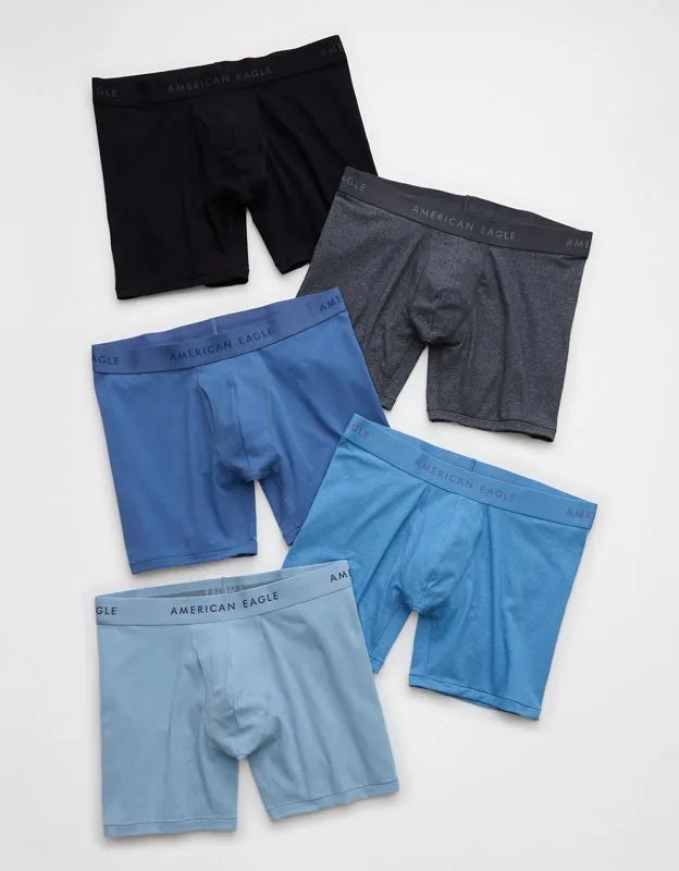 AEO Men's 6" Classic Cotton Boxer Brief 5-Pack