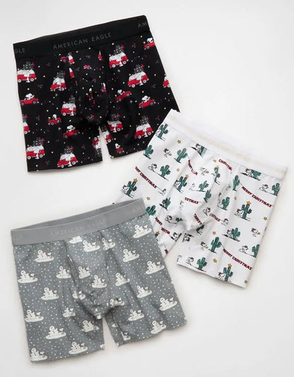 AEO Men's Snoopy 6" Classic Boxer Brief 3-Pack