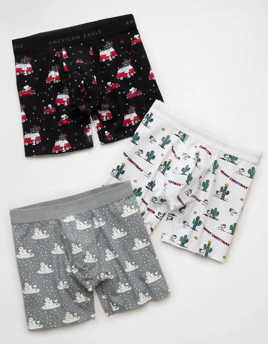 AEO Men's Snoopy 6" Classic Boxer Brief 3-Pack