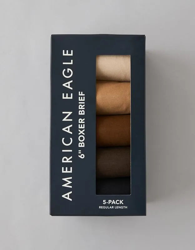 AEO Men's 6" Classic Cotton Boxer Brief 5-Pack