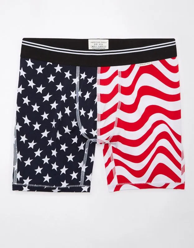 AEO Men's Stars & Stripes 6" Ultra Soft Boxer Brief