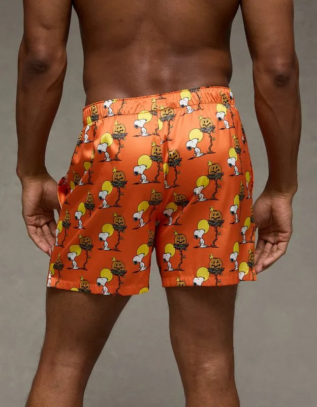AEO Men's Halloween Snoopy Satin Pocket Boxer Short