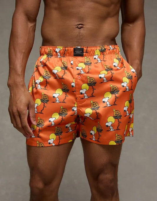AEO Men's Halloween Snoopy Satin Pocket Boxer Short