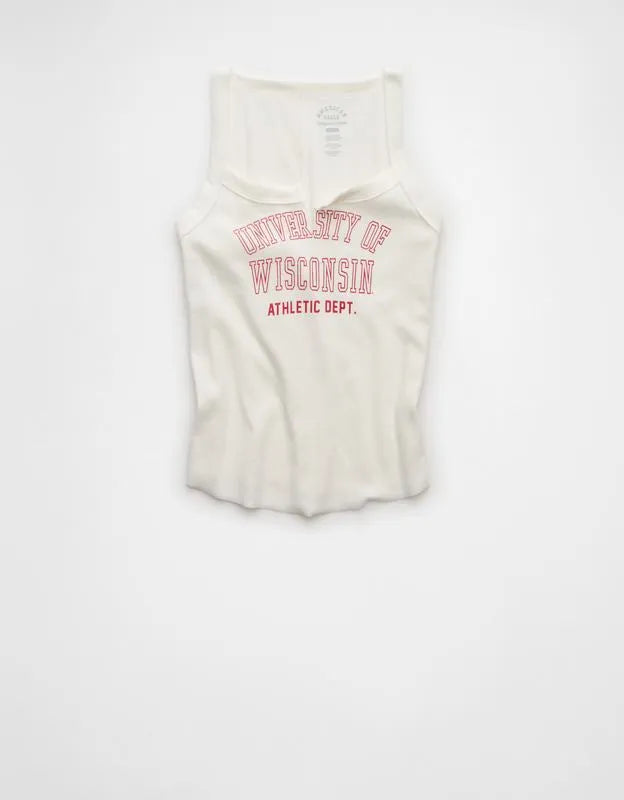 AE Wisconsin Badgers Graphic Notch Neck Tank Top