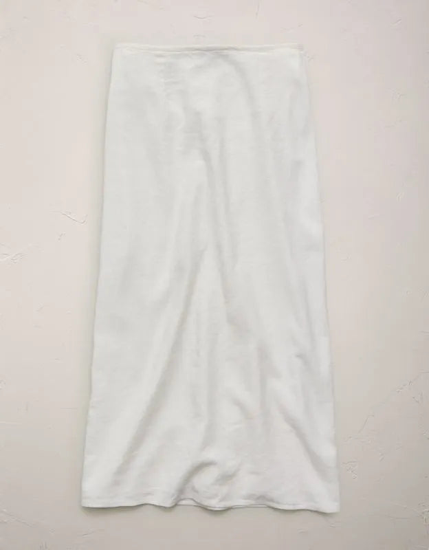 AE77 Linen-Blend Wrap Midi Skirt